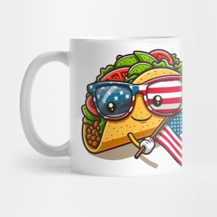 Tacos holding an American flag design Mug